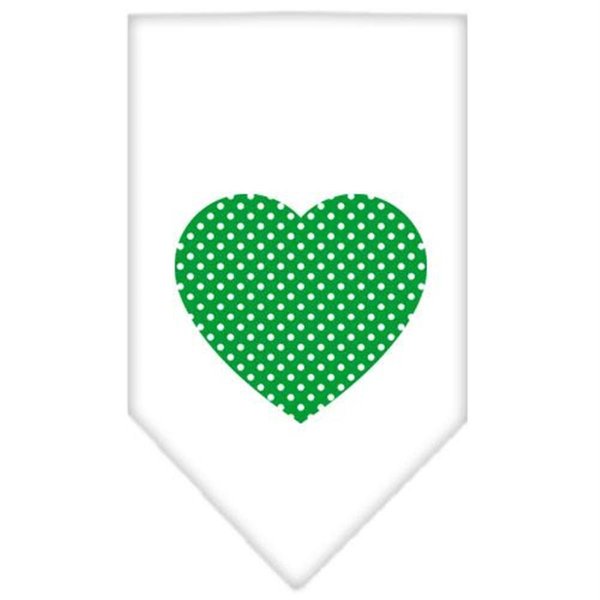 Unconditional Love Green Swiss Dot Heart Screen Print Bandana White Small UN851570